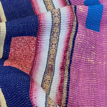 Load image into Gallery viewer, Vintage Kantha (Heavy style) with multi coloured stripes  H2
