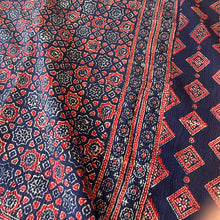 Load image into Gallery viewer, Vintage Kantha Quilt Red and Blue Background B3