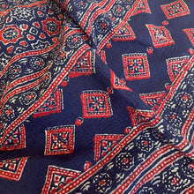 Load image into Gallery viewer, Vintage Kantha Quilt Red and Blue Background B3