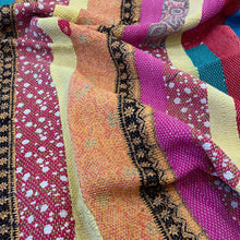 Load image into Gallery viewer, Vintage Heavy Kantha - Quilt Multi Coloured with Lighter second side H7
