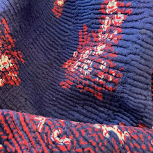 Load image into Gallery viewer, Vintage Kantha Quilt Red and Blue Background B2