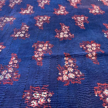 Load image into Gallery viewer, Vintage Kantha Quilt Red and Blue Background B2