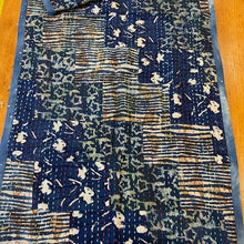 Load image into Gallery viewer, Indigo Patchwork Scarf - or tablerunner. IND 02