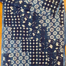 Load image into Gallery viewer, Indigo Patchwork Scarf - or tablerunner. IND 04