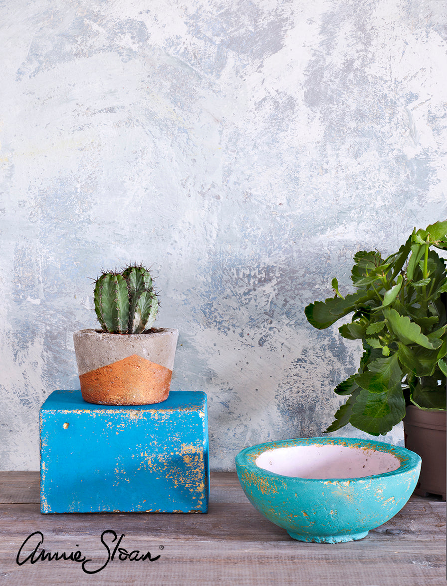 Colourful painted plant pots