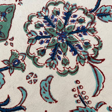 Load image into Gallery viewer, Woodblock - Delicate Floral design in Blue and Green
