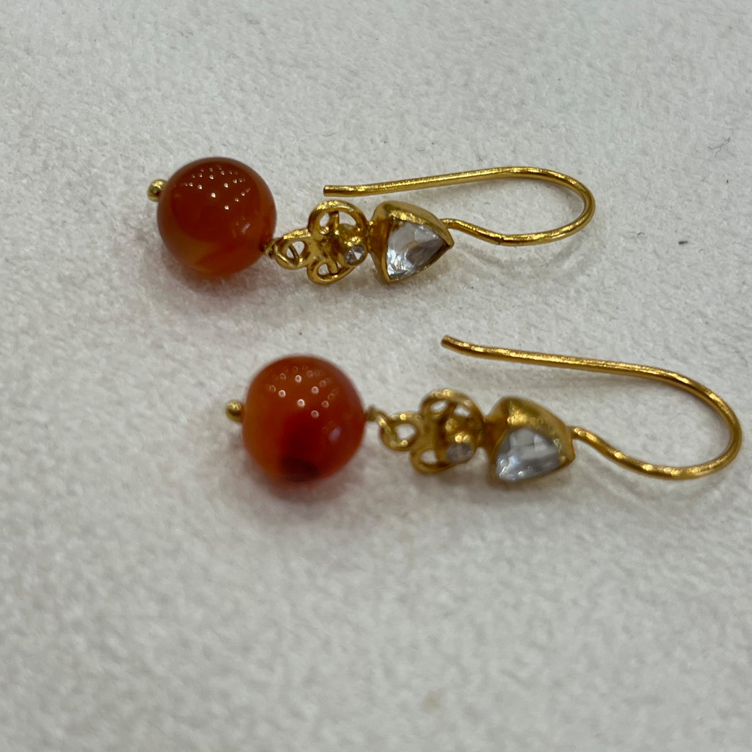 Dramatic gold and red earrings D2