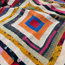 Load image into Gallery viewer, Vintage Heavy Kantha Quilt Multi Coloured H6

