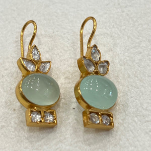 Elegant Aqua Chalcedony earring D19