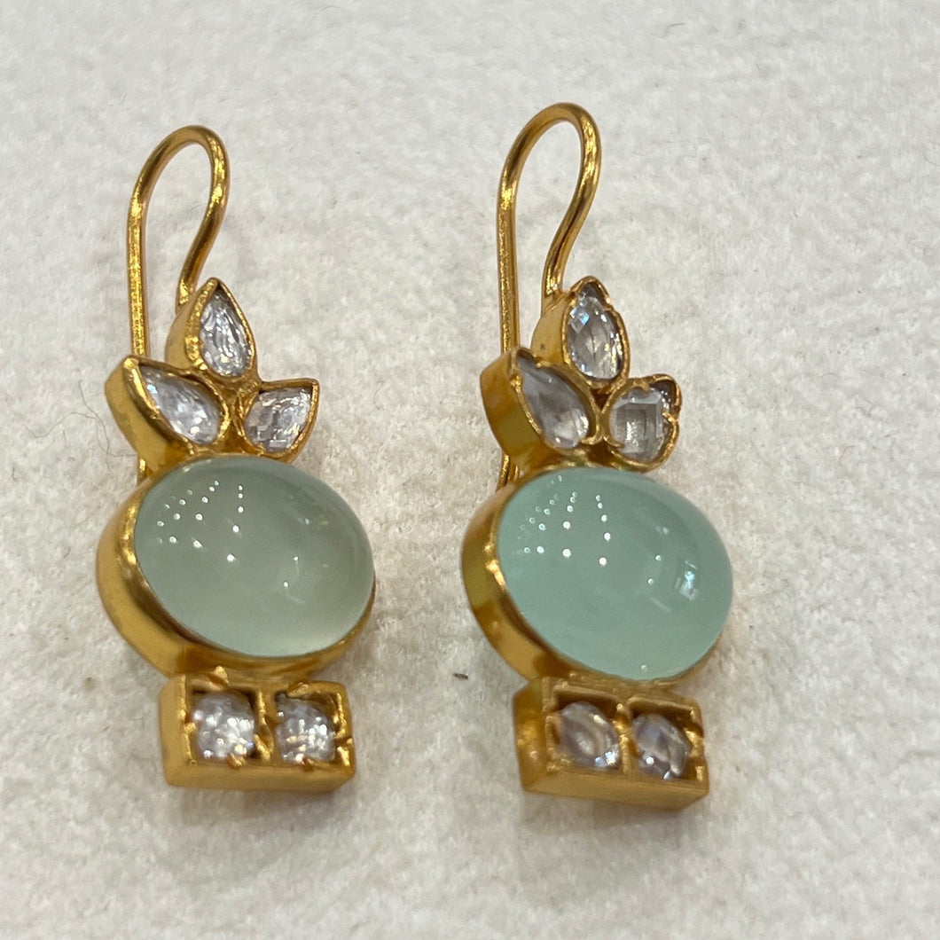 Elegant Aqua Chalcedony earring D19