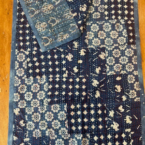 Indigo Patchwork Scarf - or tablerunner. IND 01