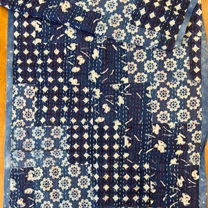 Indigo Patchwork Scarf - or tablerunner. IND 04