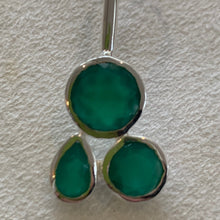 Load image into Gallery viewer, Green Onyx earring with three stones  SE4757
