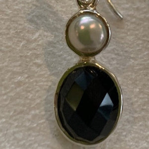 Black and Pearl earrings