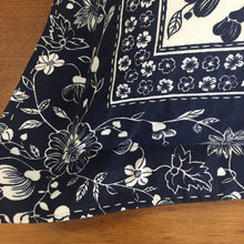 Load image into Gallery viewer, Navy and White floral cushion
