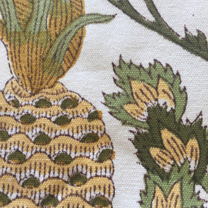 Woodblock Pineapple Print on Canvas